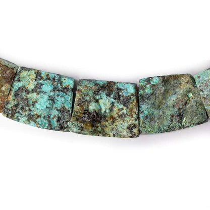 18x13-27x19mm African Turquoise Matte & Polished Fancy Shape Collar 25 beads 15 inch