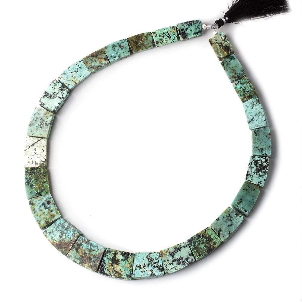 18x13-27x19mm African Turquoise Matte & Polished Fancy Shape Collar 25 beads 15 inch
