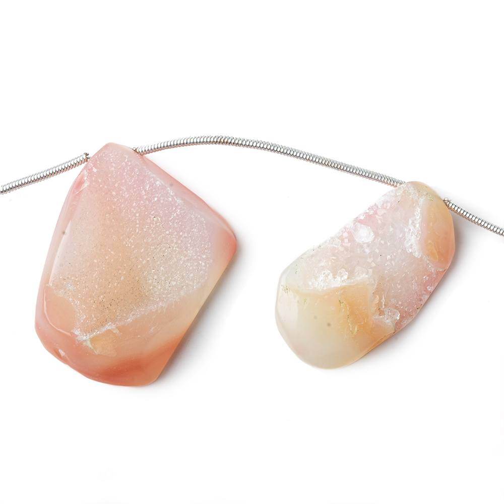 18x13-28x22mm Sorbet Pink Agate Drusy Freeform Beads 11 pieces