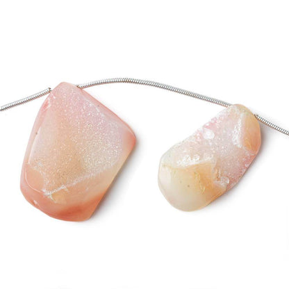 18x13-28x22mm Sorbet Pink Agate Drusy Freeform Beads 11 pieces