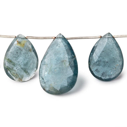 18x13-35x24mm Moss Aquamarine Faceted Pear Beads 9 inch 12 pieces