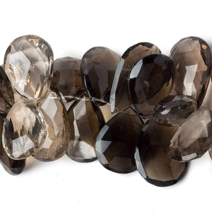 18x14-24x17mm Smoky Quartz faceted pear beads 8 inch 37 pieces A Grade