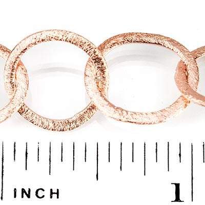 18x14mm and 16mm Copper Brushed Oval and Round Link Chain by the foot