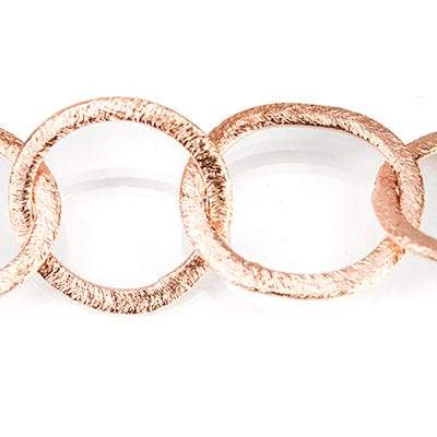 18x14mm and 16mm Copper Brushed Oval and Round Link Chain by the foot