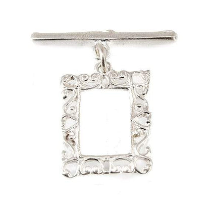 18x14mm Sterling Silver Filigree Frame Toggle Finding 1 per