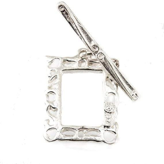 18x14mm Sterling Silver Filigree Frame Toggle Finding 1 per