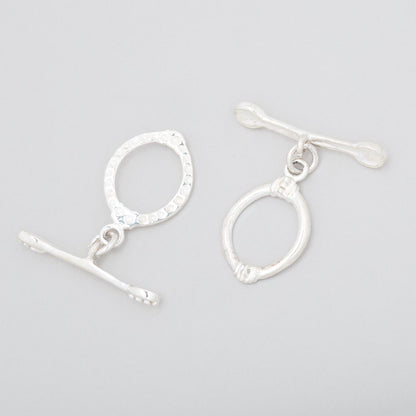 18x14mm Sterling Silver Oval Toggle Art Deco Design 1 piece