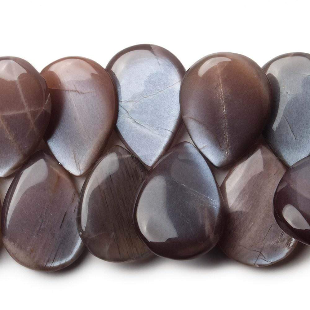 18x15-23x16mm Chocolate Moonstone plain pear beads 8 inch 32 pieces