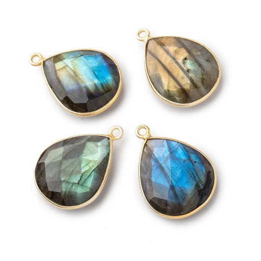 18x15mm Vermeil Bezel Labradorite Faceted Pear Pendant 1 Focal bead