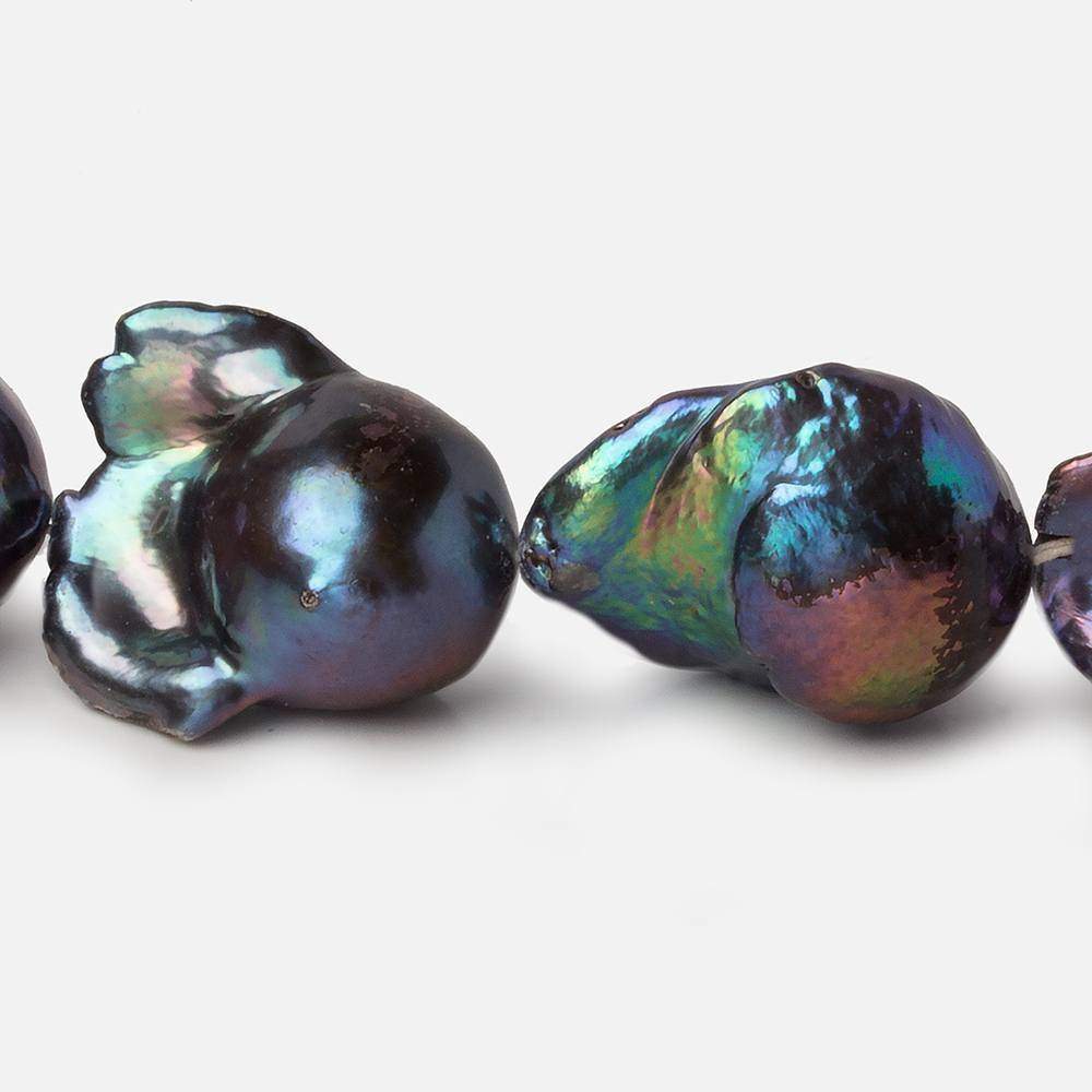 18x16-23x17mm Peacock Ultra Baroque Freshwater Pearl 16 inch 17 pieces A