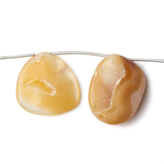 18x17-27x21mm Creme Brulee Yellow Agate Drusy Freeform Beads 5 pieces