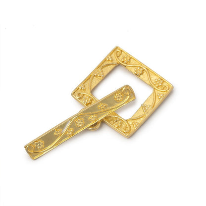 18x20mm Vermeil Rectangular Floral Toggle 1 piece