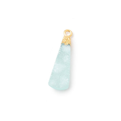 18x6-29x7mm Gold Leafed Seafoam Drusy Pear Pendant 1 focal piece