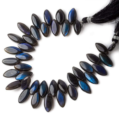 18x8-17x7mm Black Labradorite Top Drilled Plain Marquise Beads 8 inch 40 pieces A