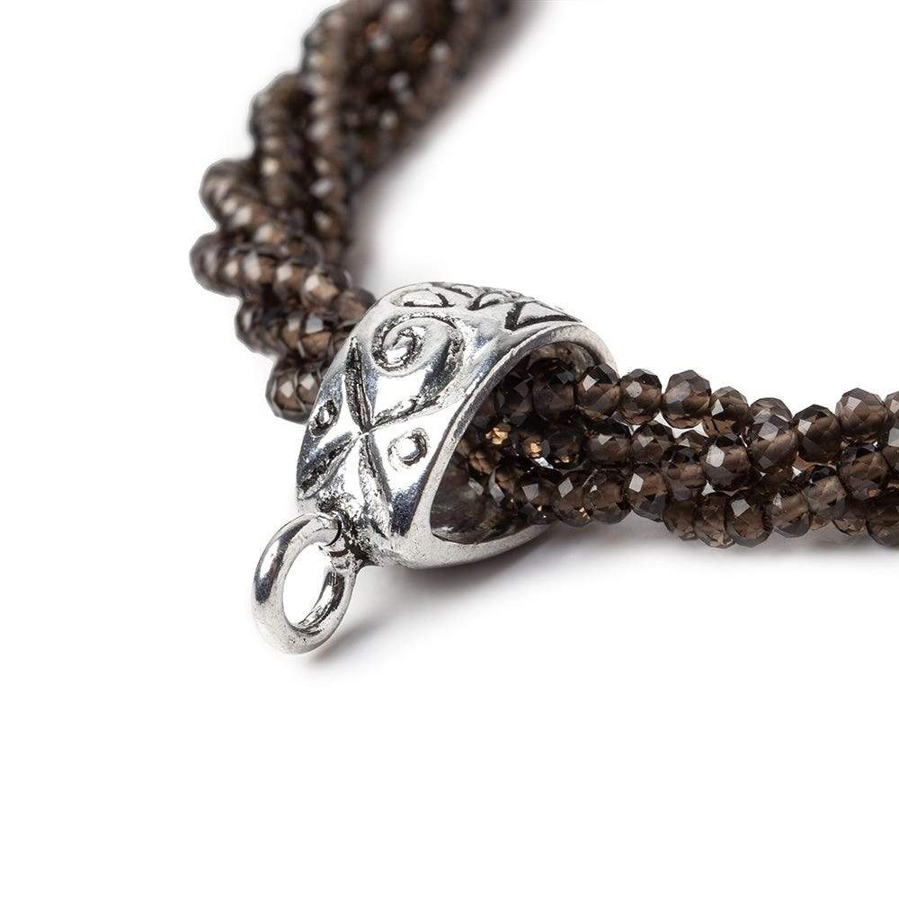 18x8mm Antiqued Sterling Silver Bail Vine Flower Design 1 piece