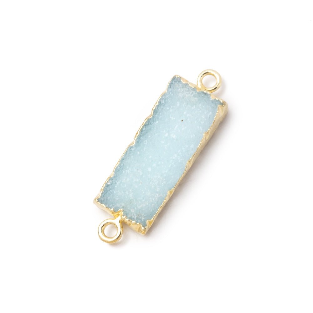18x8mm Gold Leafed Blue Drusy Bar Connector 1 focal piece