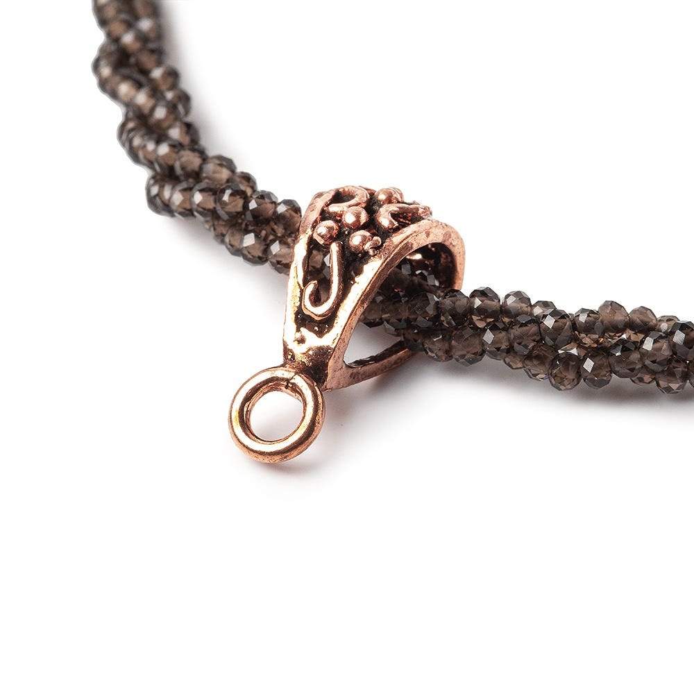 18x8x8mm Copper Bail  Scroll Design Set of 4