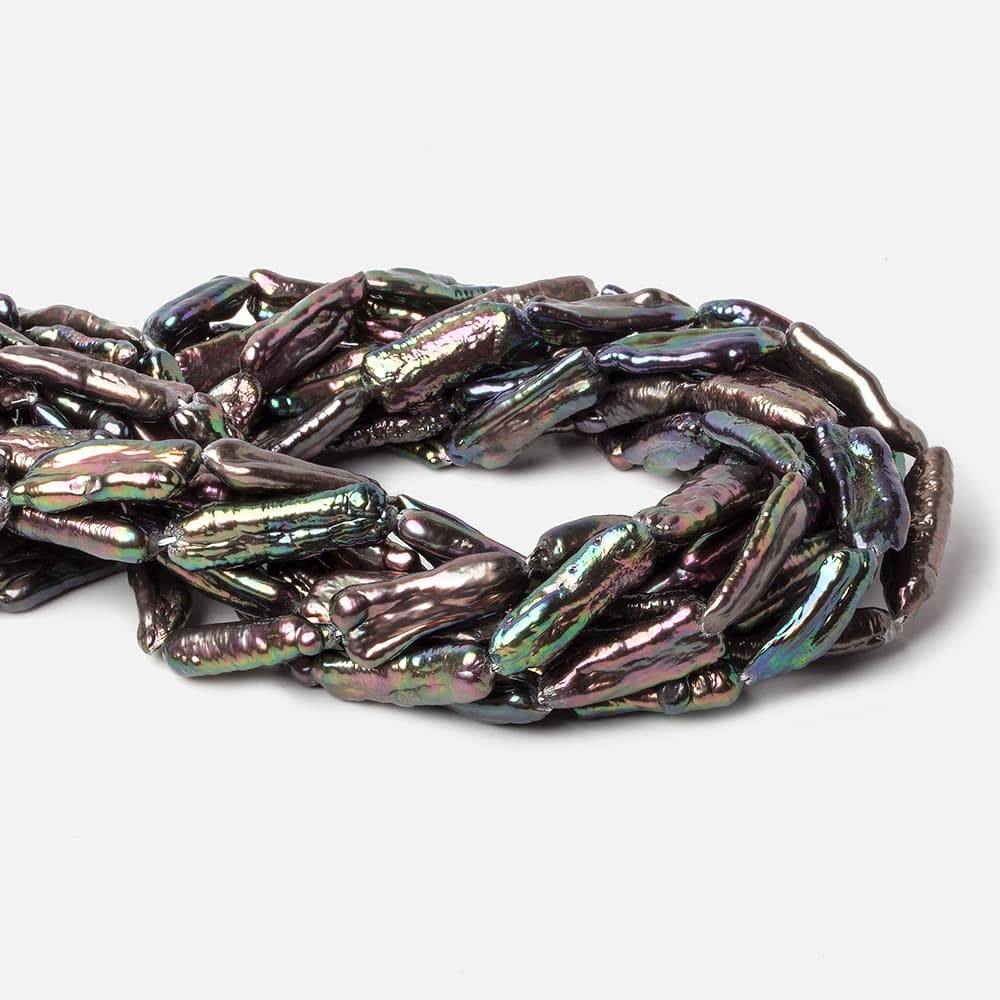 18x9-27x8mm Peacock Straight Drill Biwa Freshwater Pearl 16 inch 14 pcs