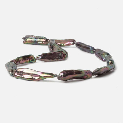 18x9-27x8mm Peacock Straight Drill Biwa Freshwater Pearl 16 inch 14 pcs