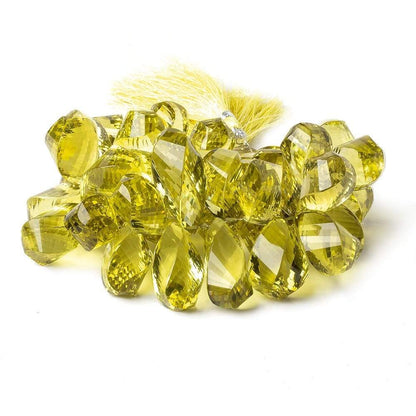 18x9mm-28x12mm Lemon Quartz Faceted Twist Beads 7 inch 42 pieces