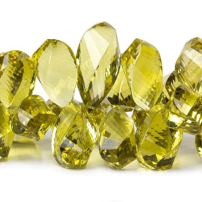 18x9mm-28x12mm Lemon Quartz Faceted Twist Beads 7 inch 42 pieces