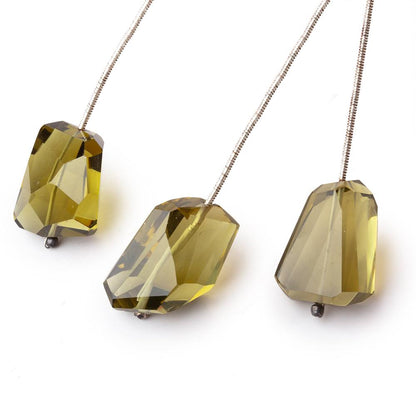 19-20mm Olive Green Quartz Faceted Nugget 1 Focal Bead