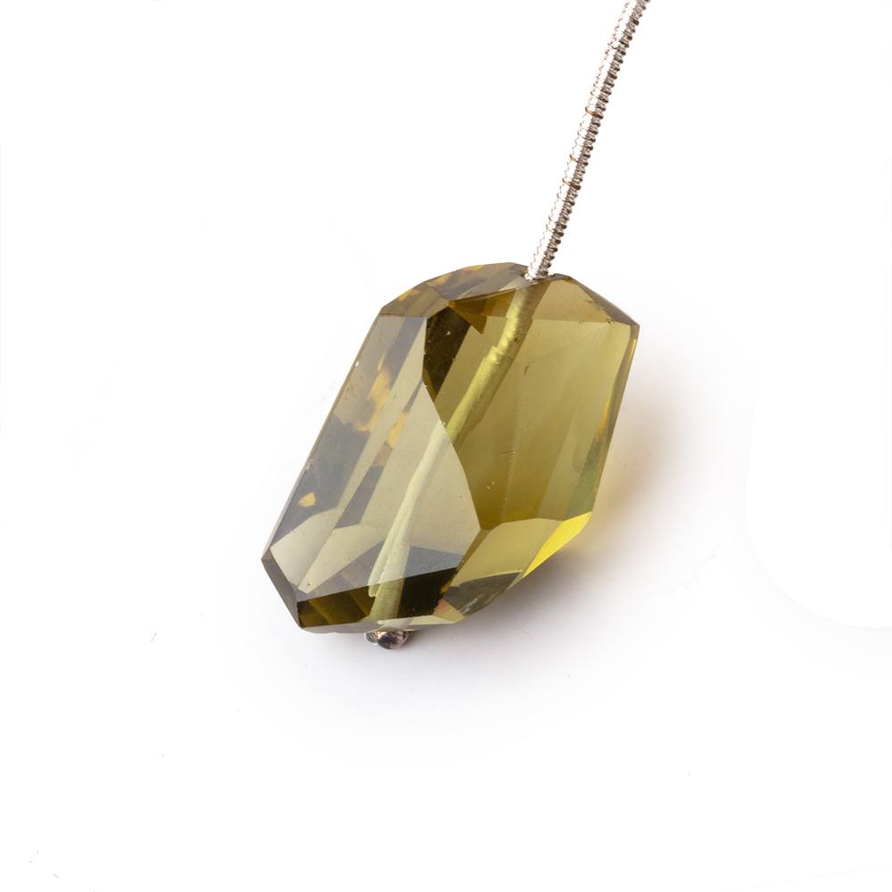 19-20mm Olive Green Quartz Faceted Nugget 1 Focal Bead