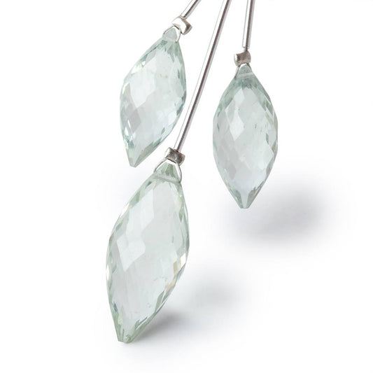 19-23mm Prasiolite Faceted Marquise Set of 3 Focal Beads