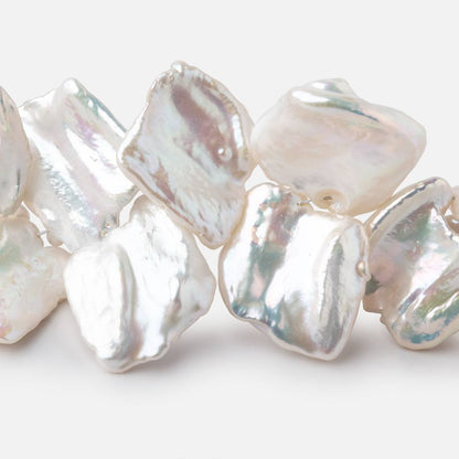 19-29mm White Top Drill Ultra Keshi Freshwater Pearls 17 inch 42 Beads AAA