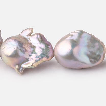 19-32mm Lilac Silver Ultra Baroque Freshwater Pearls 16.5 inch 18 Beads AA