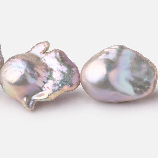 19-32mm Lilac Silver Ultra Baroque Freshwater Pearls 16.5 inch 18 Beads AA