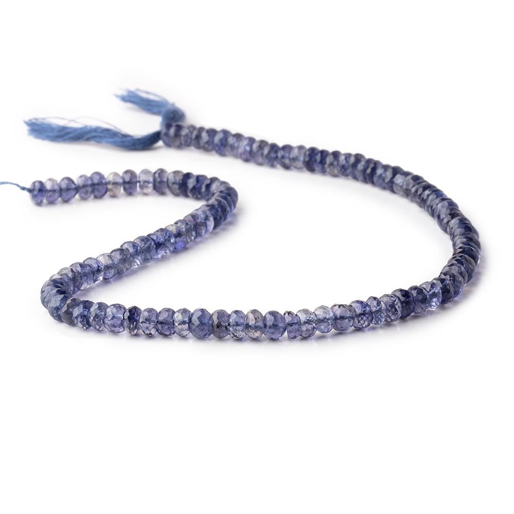 5-5.5mm Iolite Faceted Rondelles 13 inch 100 beads AAA