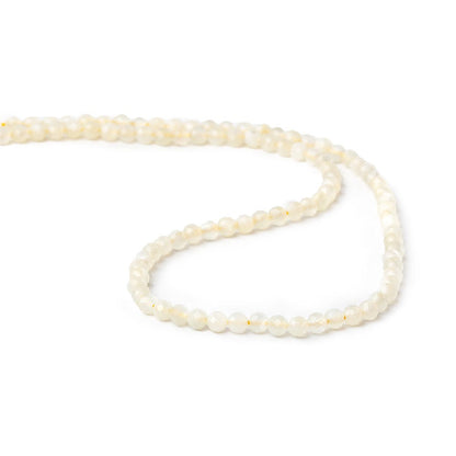 3mm Cream Moonstone microfaceted round beads 13 inch 100 pieces