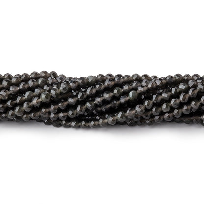 3mm Dark Platinum Grey Moonstone Micro Faceted round beads 13 inch 120 pieces A