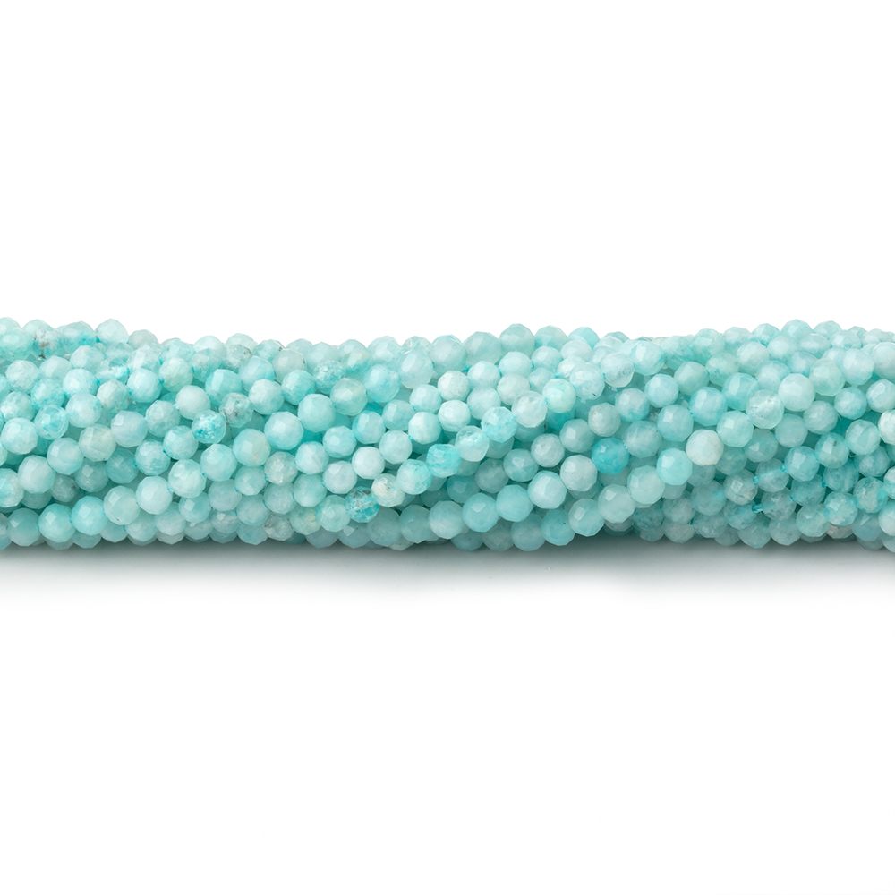 2.2mm Amazonite microfaceted round beads 13 inch 150 pieces