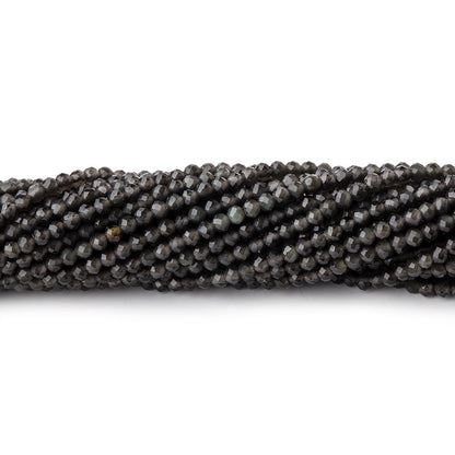 2mm Dark Platinum Grey Moonstone Micro Faceted round beads 13 inch 175 pieces A