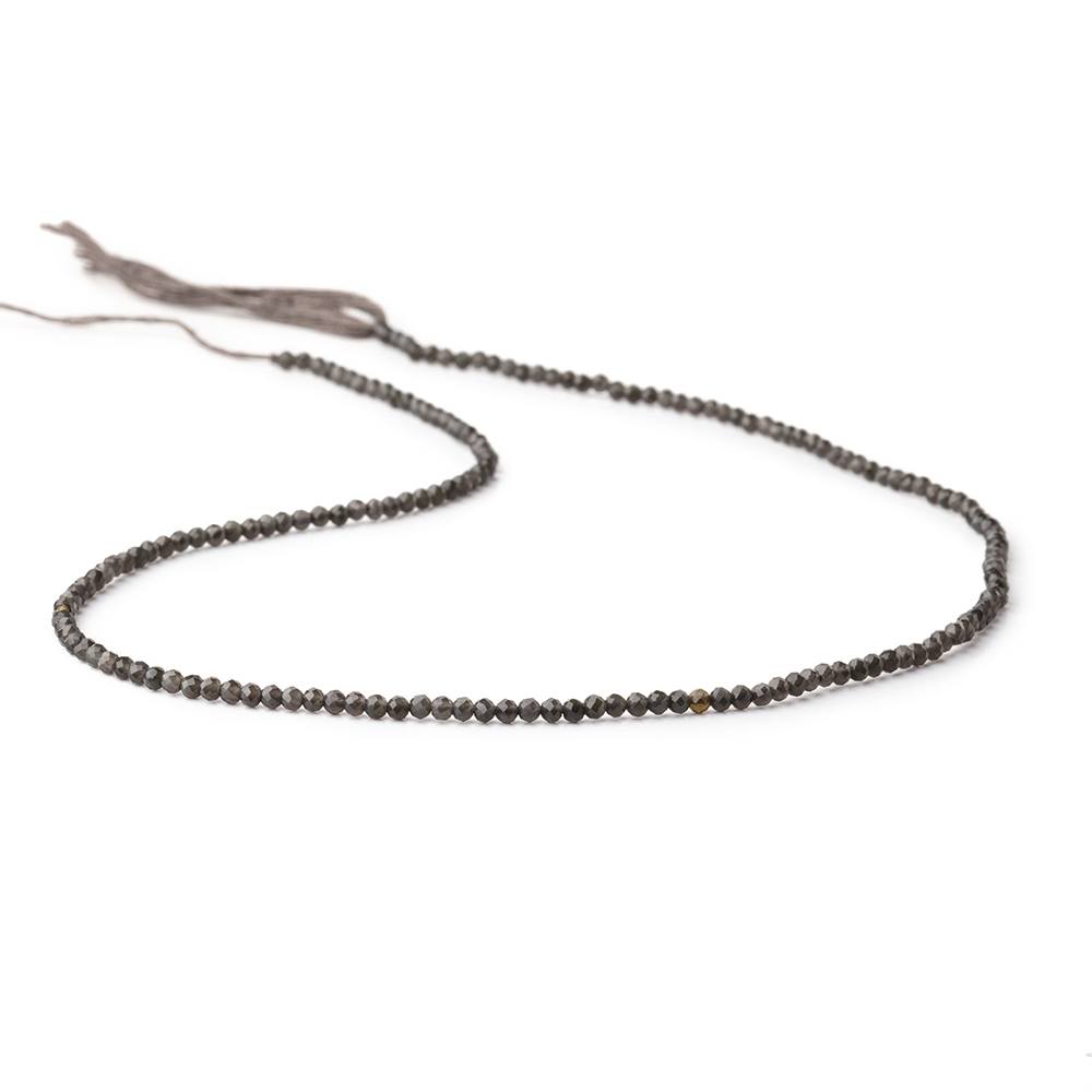 2mm Dark Platinum Grey Moonstone Micro Faceted round beads 13 inch 175 pieces A