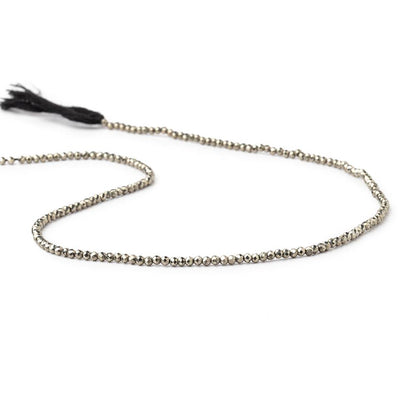 2mm Golden Pyrite microfaceted round beads 13 inch 155 pieces
