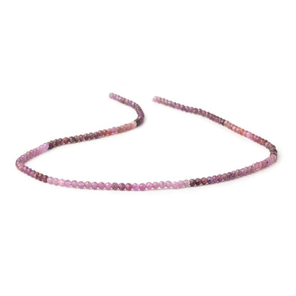 2.5mm Shaded Ruby micro faceted round beads 13 inch 140 pieces AA