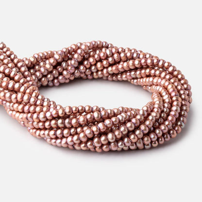 5-6mm Rose Blush Off Round 2.5mm Large Hole Pearls 95 Beads