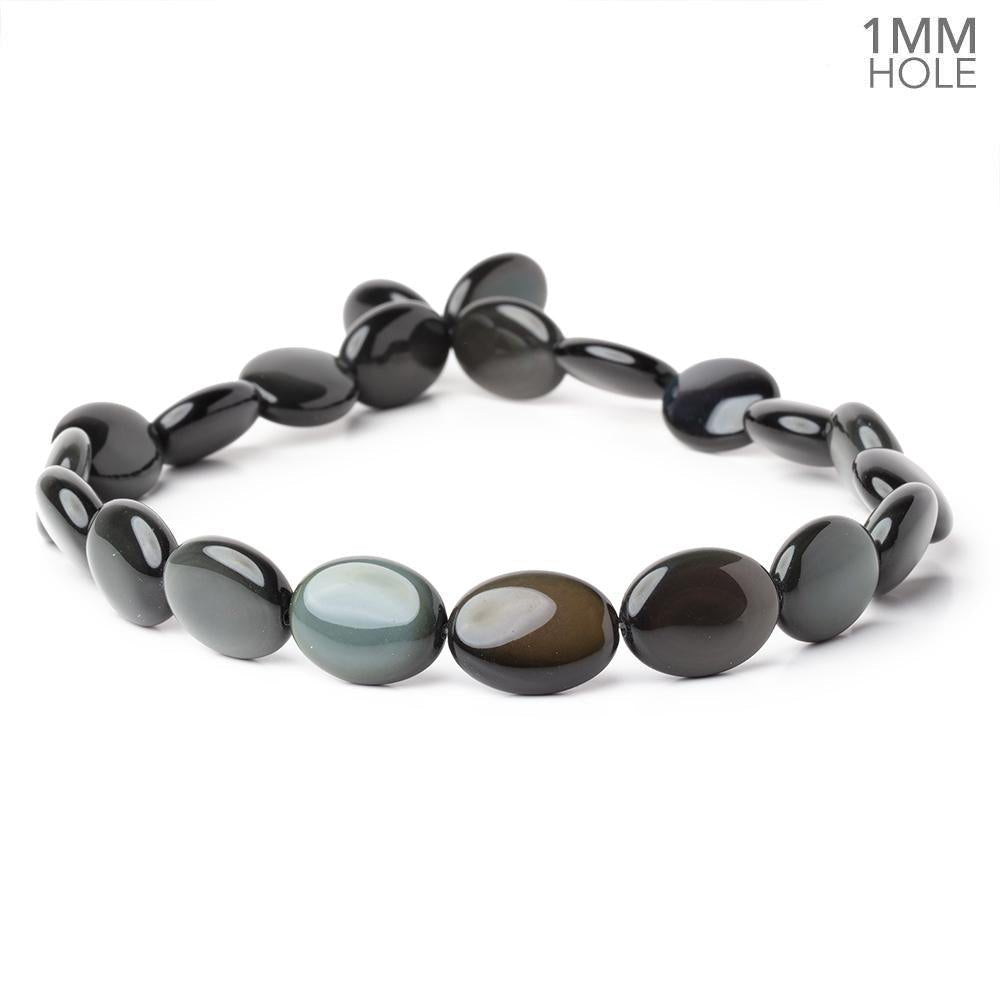19.5x15mm Rainbow Obsidian Plain Oval 16 inch 21 Beads 1mm Hole AAA