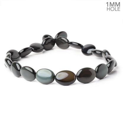 19.5x15mm Rainbow Obsidian Plain Oval 16 inch 21 Beads 1mm Hole AAA