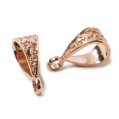 19.5x9mm Rose Gold plated Copper Bail Miligrain Vine Design 1 pcs