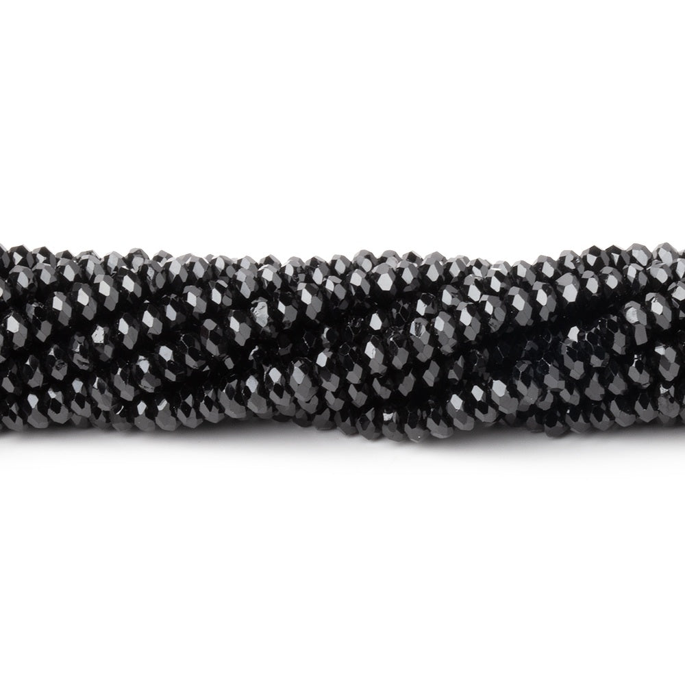 3mm Black Spinel Micro Faceted Heishi Beads 12.5 inch 180 pieces AAA