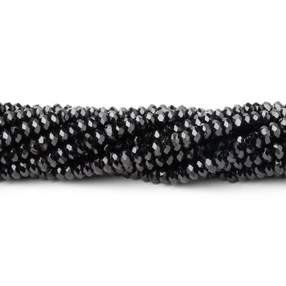 3mm Black Spinel Micro Faceted Heishi Beads 12.5 inch 180 pieces AAA