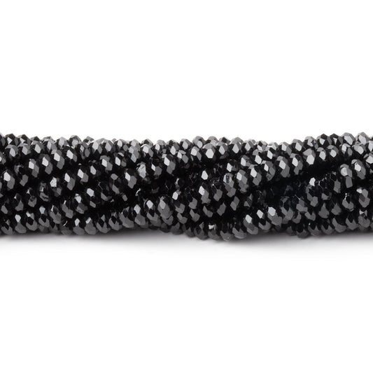 3mm Black Spinel Micro Faceted Heishi Beads 12.5 inch 180 pieces AAA