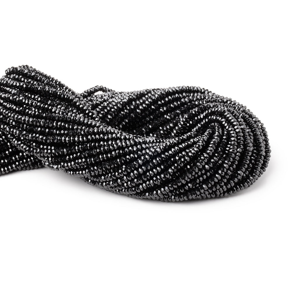 3mm Black Spinel Micro Faceted Heishi Beads 12.5 inch 180 pieces AAA