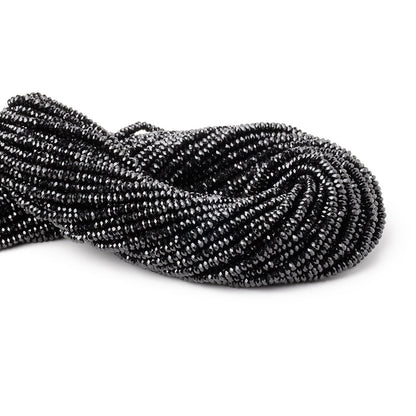 3mm Black Spinel Micro Faceted Heishi Beads 12.5 inch 180 pieces AAA