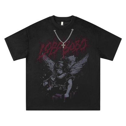 Loose Suede Crew Neck T-Shirt for Men and Women Base Layer