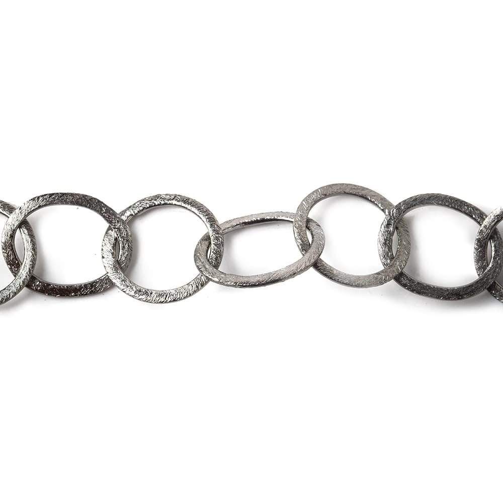 19mm-22x18mm Black Gold Plated Brushed Round & Oval Link Chain by the foot